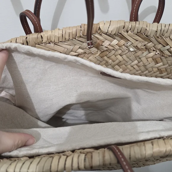 New Mango Large double handle Natural Fiber sholder bag - Picture 3 of 7